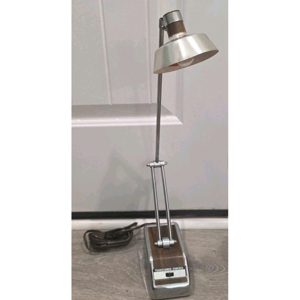 Vintage Mid Century Modern Transformer Powered Adjustable Desk Lamp Light WORKS